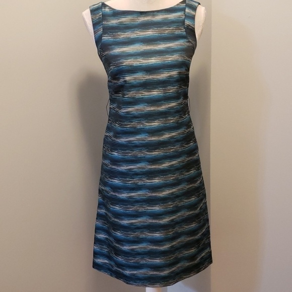 ANTONIO Milani Shift Dress sz 0 Teal/Gray EUC Nice - Picture 1 of 8